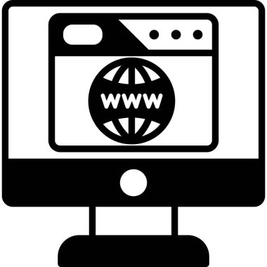 Bilgisayar. Web simgesi basit tasarım