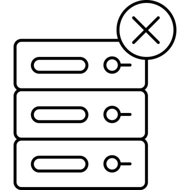 Veritabanı sunucu vektör simgesi