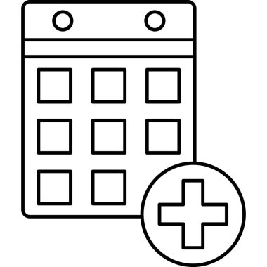 İzole edilmiş arkaplanda Takvim Vektörü simgesi 
