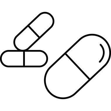 İzole edilmiş arkaplan içinde Kapsül Vektör simgesi 