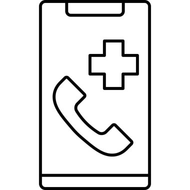 İzole edilmiş arkaplanda acil çağrı vektörü simgesi 