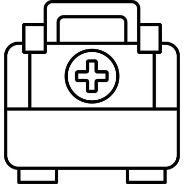 İzole edilmiş arkaplanda ilk yardım çantası Vektör simgesi 
