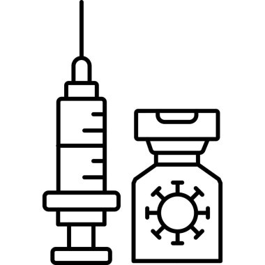 Aşı Vektörü simgesi izole edilmiş arkaplanda 
