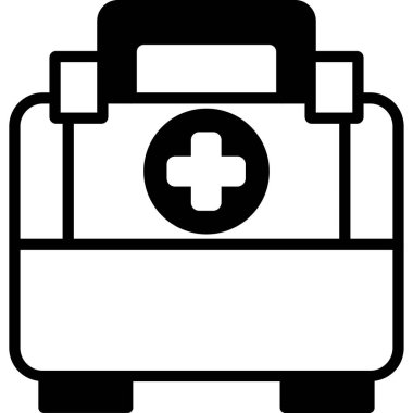 İzole edilmiş arkaplanda ilk yardım çantası Vektör simgesi 