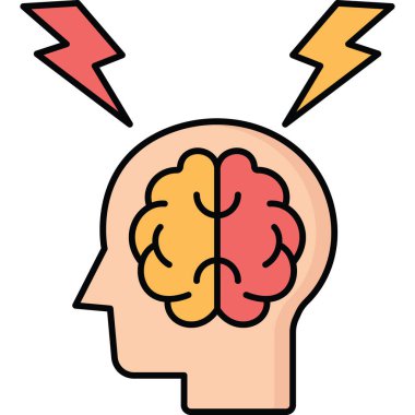 Şimşek simgesi vektörlü beyin