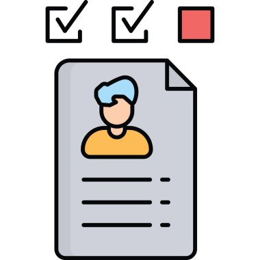 çalışan simgesi renk ana hatları vektörü