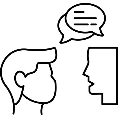 tartışma sohbet simgesi ana hat biçiminde