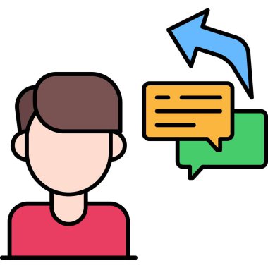 Konuş. Web simgesi basit illüstrasyon