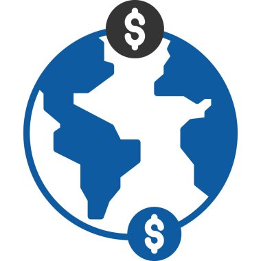 İzole edilmiş arka plana sahip Uluslararası Finans Vektörü simgesi 