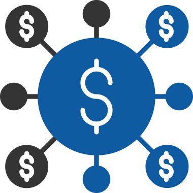 İzole edilmiş arka plana sahip Money MARKET vektör simgesi 