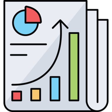 Renkli dış hat biçiminde analitik vektör simgesi 