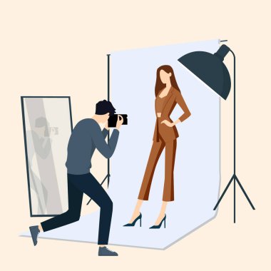 İzole edilmiş arkaplan ile fotoshoot Illustration modelleme 