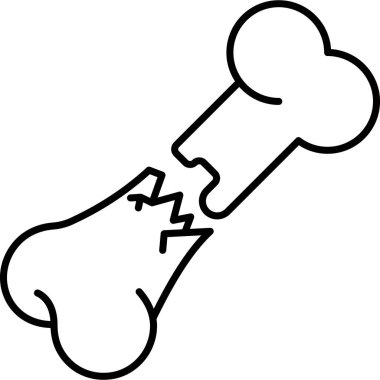 Taslak biçiminde izole edilmiş arkaplan ile kemik kırılma vektör simgesi 