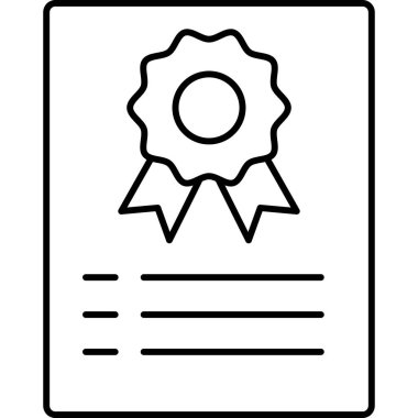 Taslak biçimi izole edilmiş arkaplan ile sertifika vektör simgesi 