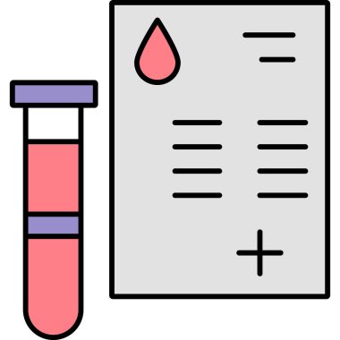 Test tüpü simgesi. Taslak test tübü vektör rengi düz izole