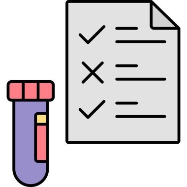 Test tüpü simgesi. Taslak test tübü vektör rengi düz izole