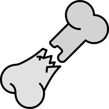 Kemik Kırığı vektör simgesi rengi düz izole