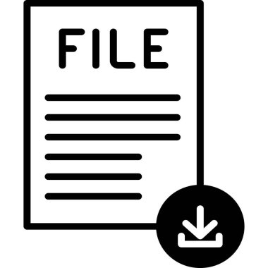 Dosya vektör simgesini glifte indir 