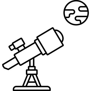 Teleskop. Web simgesi basit illüstrasyon
