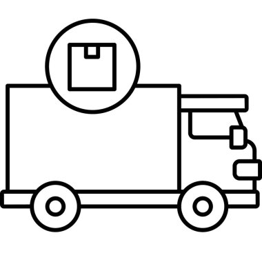 İzole edilmiş arkaplana sahip nakliye kamyonu illüstrasyonu 