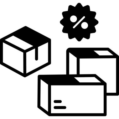 İzole edilmiş arkaplan ile İndirimli Paket illüstrasyonu 