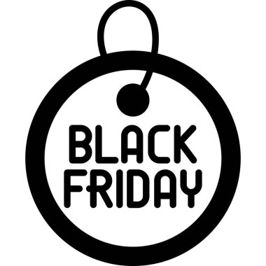 İzole edilmiş arka plana sahip Kara Cuma illüstrasyonu 