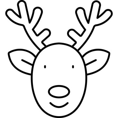 İzole edilmiş arka plana sahip ren geyiği çizimi 