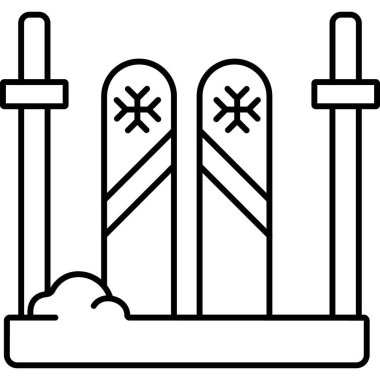 İzole edilmiş arkaplan ile kayak illüstrasyonu 