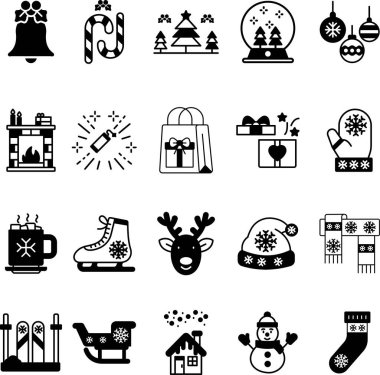 İzole edilmiş arkaplan ile Noel illüstrasyonu 