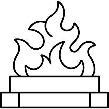   İzole edilmiş arkaplanı olan şenlik ateşi illüstrasyonu