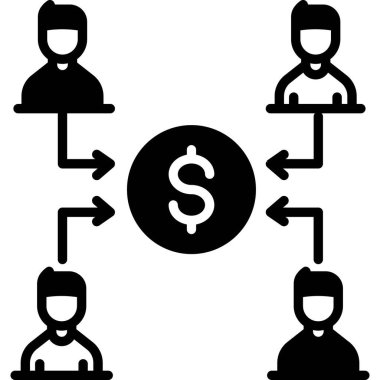 İzole edilmiş arka plana sahip kitle fonlama illüstrasyonu