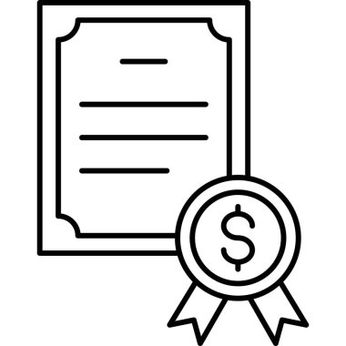 İzole edilmiş arkaplan ile sertifika illüstrasyonu