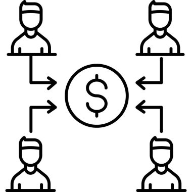 İzole edilmiş arka plana sahip kitle fonlama illüstrasyonu