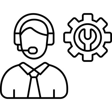 İzole edilmiş arkaplanı olan müşteri hizmetleri illüstrasyonu