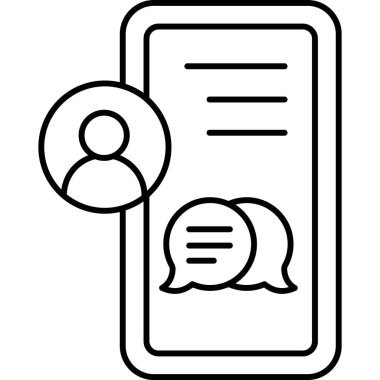 İzole edilmiş arkaplan ile sohbet illüstrasyonu