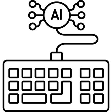 ai klavye çizimi izole edilmiş arkaplan 
