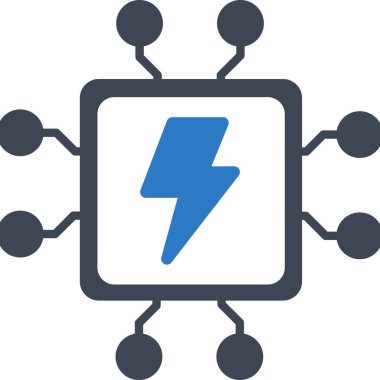 İzole edilmiş arkaplan ile işlemci illüstrasyonu