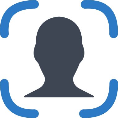 İzole edilmiş arkaplan ile Yüz Tanıma illüstrasyonu