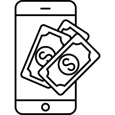 İzole edilmiş arkaplan ile mobil ödeme çizimi