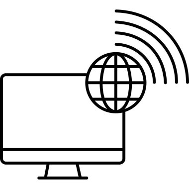 İzole edilmiş arkaplanı olan akıllı televizyon illüstrasyonu