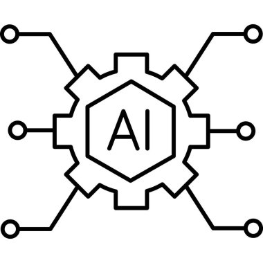 İzole edilmiş arka plana sahip Yapay Zeka illüstrasyonu