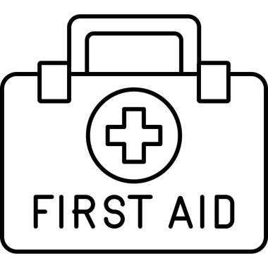 İzole edilmiş arkaplanı olan ilk yardım çantası illüstrasyonu 