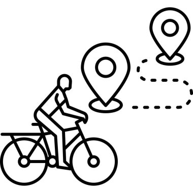 İzole edilmiş arka plan ile bisiklet turu illüstrasyonu 