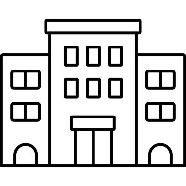 İzole edilmiş arka plana sahip Okul Binası illüstrasyonuName 