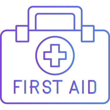 İzole edilmiş arkaplanı olan ilk yardım çantası illüstrasyonu 