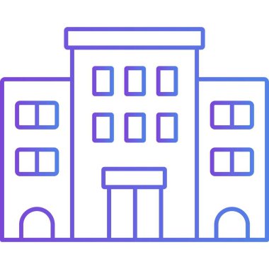 İzole edilmiş arka plana sahip Okul Binası illüstrasyonuName 