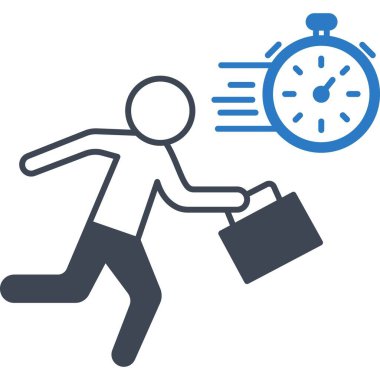 İzole edilmiş arkaplan ile Ofis Zamanı illüstrasyonu