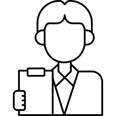  İzole edilmiş arkaplanı olan katip illüstrasyonu