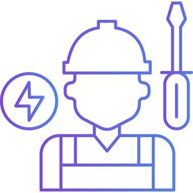 İzole edilmiş arka plana sahip elektrikçi illüstrasyonu