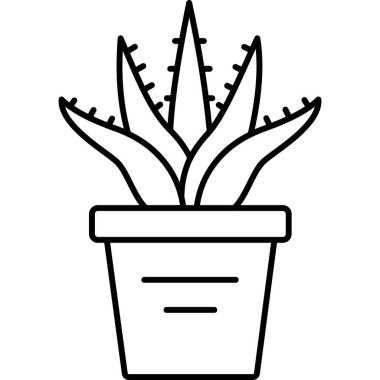 İzole edilmiş arka plana sahip Aloe Vera illüstrasyonu